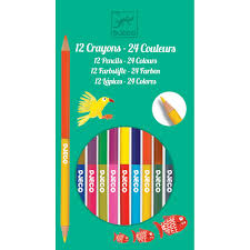 Crayons de bois - 12 couleurs double côté DJECO | Crayons, feutres et peinture