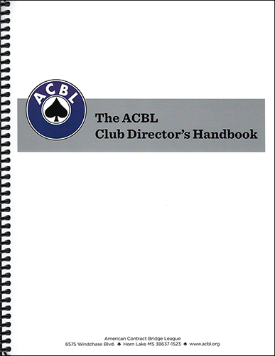 ACBL Club Director's Handbook | Livre anglophone