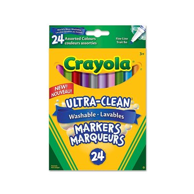 Crayola - Marqueur lavable trait fin (24) | Crayons de couleur, feutres  et craies