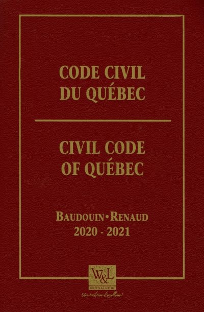 Code civil du Québec 2020-2021  | 9782896895106 | Documents officiels des Publications du Québec