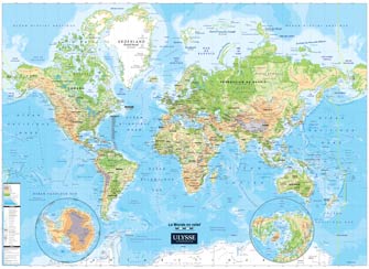 Carte du monde en relief | 9782765860594 | Pays