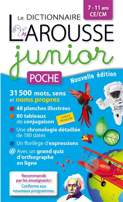 Le dictionnaire Larousse junior poche, 7-11 ans, CE-CM | 9782035999986 | Dictionnaires