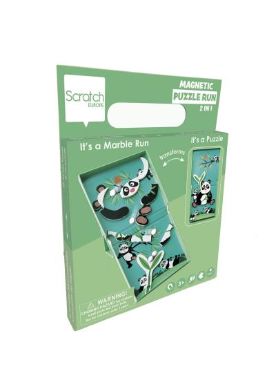 Scratch-circuit de billes & casse-tête magnétique Panda 11 pièces | Jeux magnétiques