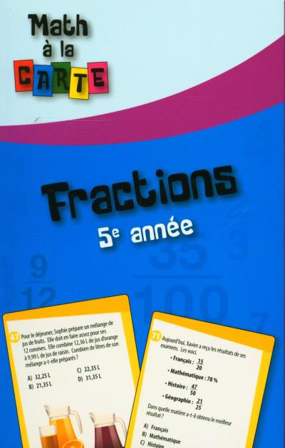 Math à la carte - Fractions 5e année | Mathématique