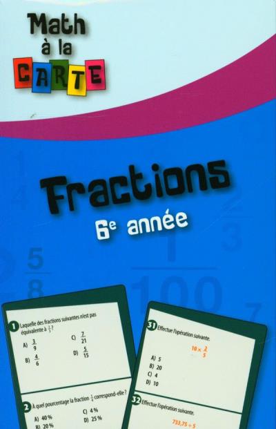 Math à la carte - Fractions 6e année | Mathématique