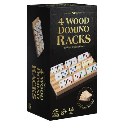 Support en bois pour domino 4 pièces  | Jeux classiques