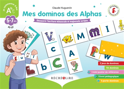 Mes dominos des Alphas: découvrir les écritures minuscule et majuscule scriptes | Français