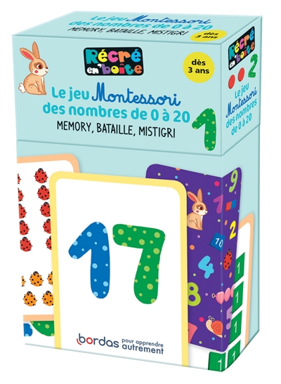 Le jeu Montessori des nombres 0 à 20 : memory, bataille, mistigri | Mathématique