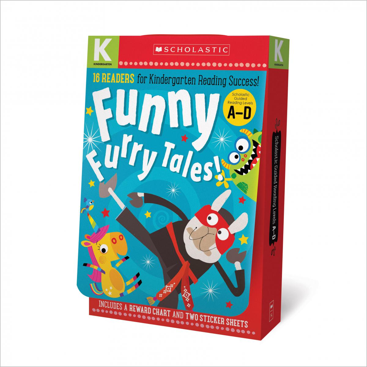 Funny Furry Tales A-D Kindergarten Reader Box Set: Scholastic Early Learners (Guided Reader) | First reader
