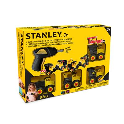 Stanley Jr. - Take a Part DOT: Coffret 4 mini camions et 1 tournevis électrique | Stanley Jr.