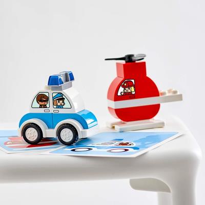 LEGO : Duplo - L'hélicoptère des pompiers et la voiture de police (Fire Helicopter & Police Car) | LEGO®