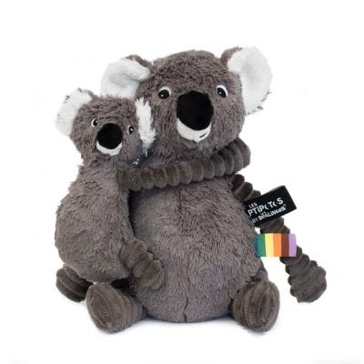 Les Ptipotos - Koala maman et bébé (gris) | Peluche et marionnette