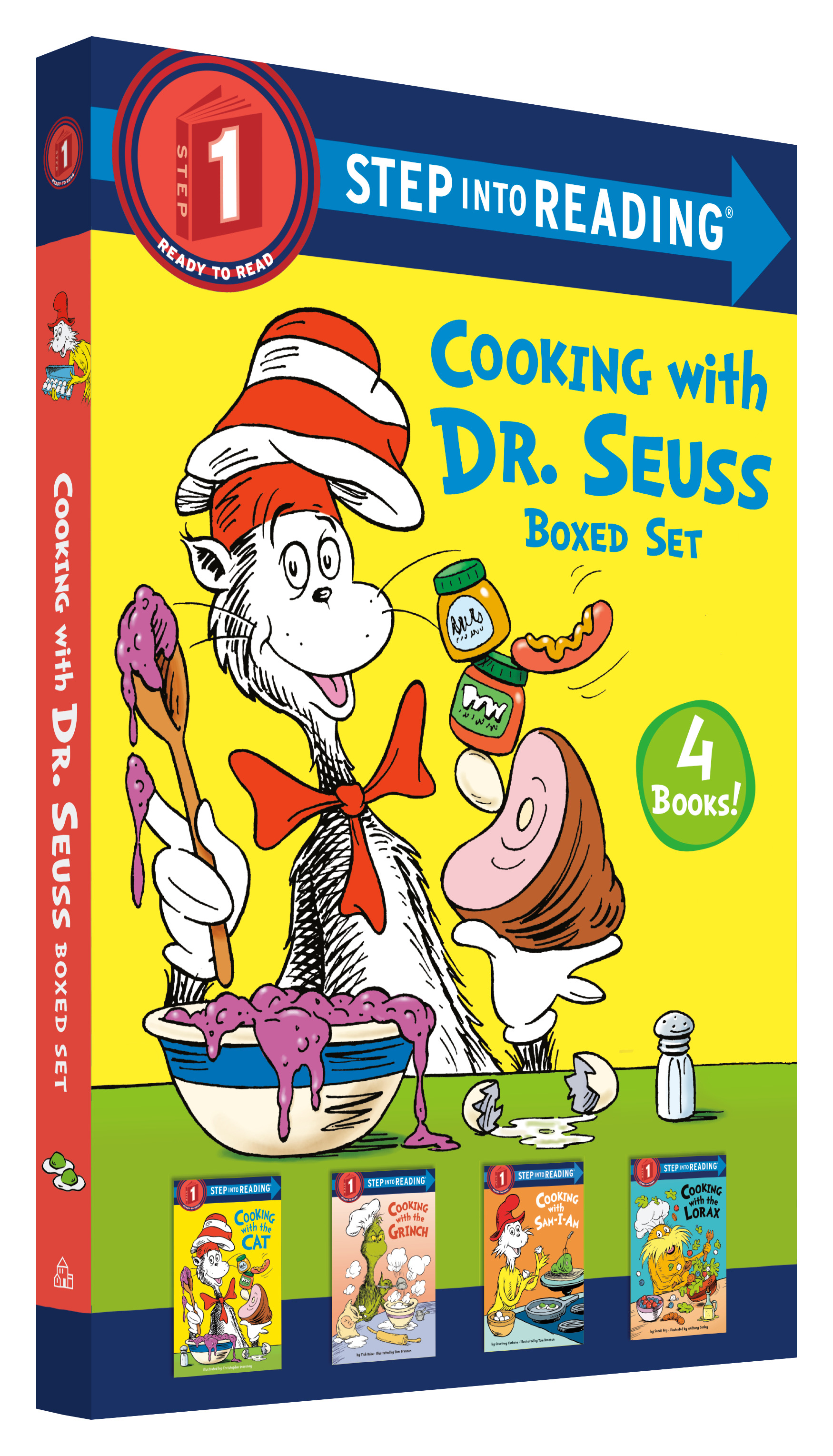 Cooking with Dr. Seuss Step into Reading Box Set : Cooking with the Cat; Cooking with the Grinch; Cooking with Sam-I-Am; Cooking with the Lorax | First reader