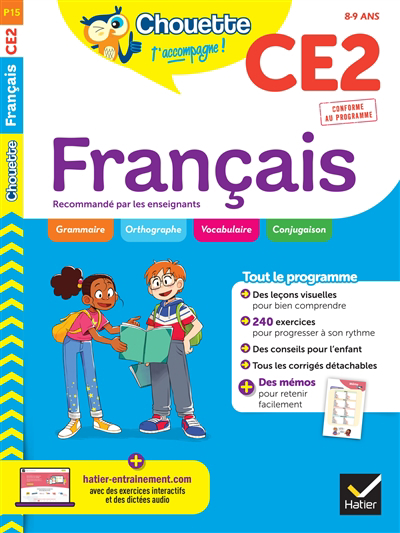 Français CE2, 8-9 ans : conforme au programme | 9782401084278 | Livres jeux et cahier d'activités
