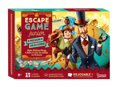 Mission Jules Verne : escape game junior : aide Phileas Fogg à faire le tour du monde en 80 jours | Jeux coopératifs