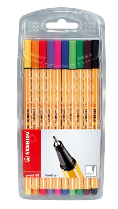 Feutre fineliner Stabilo pqt de 10 | Crayons de couleur, feutres  et craies
