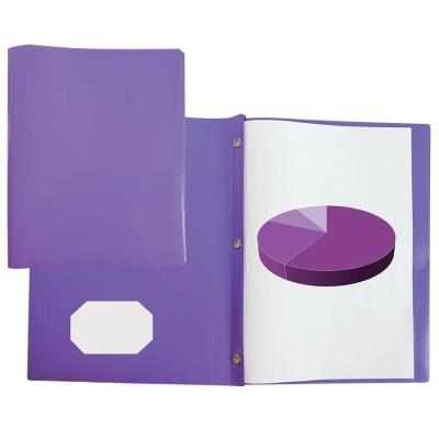 Porte folio 2 pochettes + 3 attaches en poly  Violet | Relieurs, Pochettes Duo Tang, planche a pince