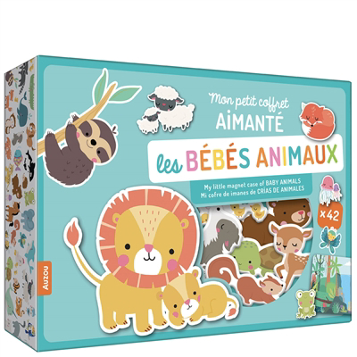 Bébés animaux : mon petit coffret aimanté = My little magnet case of baby animals = Mi cofre de imanes de crias de animales (Les) | Jeux magnétiques