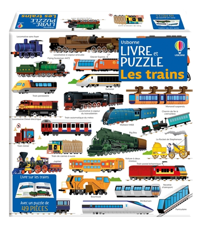 Trains : Coffret livre et puzzle (Les) | Casse-têtes