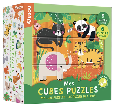 Mes cubes puzzles : 9 cubes, 6 puzzles = My cube puzzles : 9 cubes, 6 puzzles = Mis puzles de cubos : 9 cubos, 6 puzles | Casse-têtes
