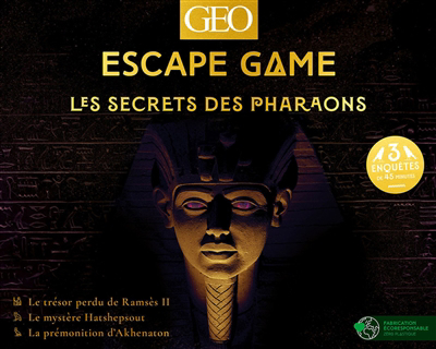 Escape game : les secrets des pharaons : le trésor perdu de Ramsès II, le mystère Hatschepsout, la prémonition d'Akhenaton | Jeux coopératifs