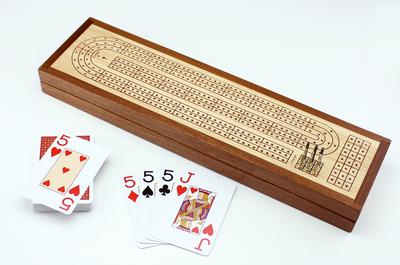 Jeu de crib en bois avec jeu de cartes | Jeux classiques