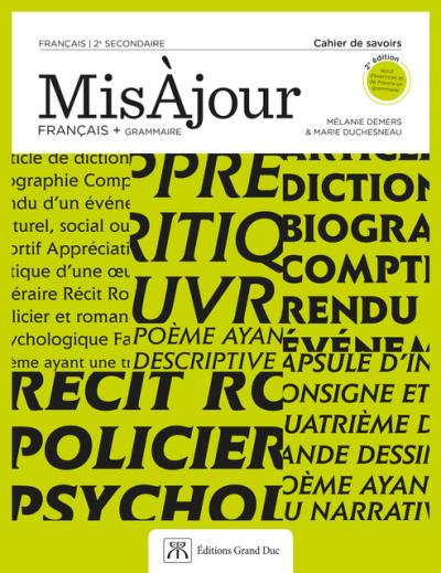 MisÀJour Français - Cahier de savoirs - Secondaire 2   2E ed | 