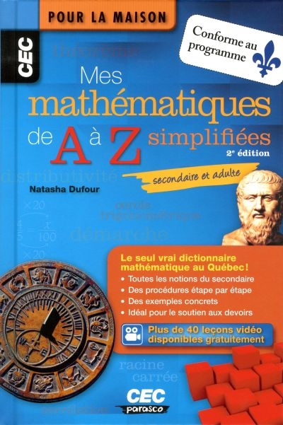 Mes mathématiques de A à Z simplifiées, secondaire et adulte  | Dufour, Natasha