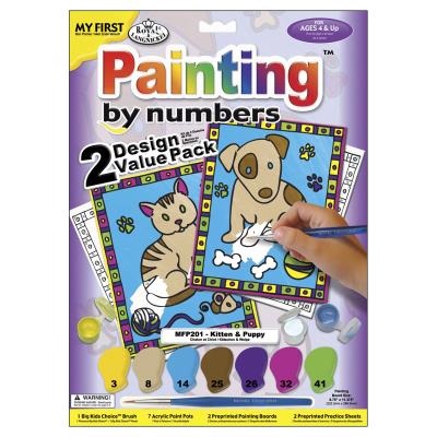 Peinture à numéro -  Chatons et Chiots (Enfant - Kittens and Puppy) | Peinture à numéro & peinture de diamant (Diamond Painting)