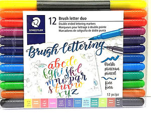 Marqueurs pour lettrage double pointe 12 couleurs | Crayons de couleur, feutres  et craies