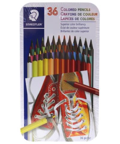 Crayons de couleur ens. 36 boite de métal | Crayons de couleur, feutres  et craies