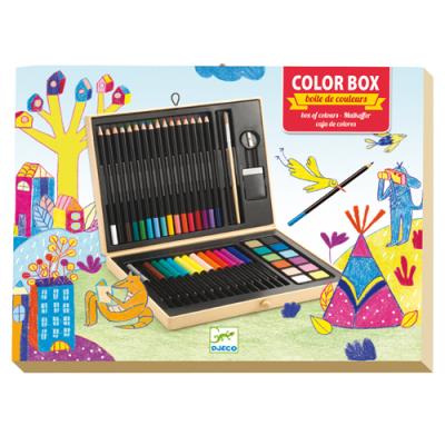 Boîte de Couleurs  47 pcs - Mallette  | Crayons, feutres et peinture