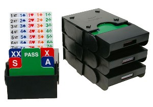 Boites d'enchères - SuperBridgeBox cartes plastifiées (Ensemble de 4 rouge ou vert) | Matériel