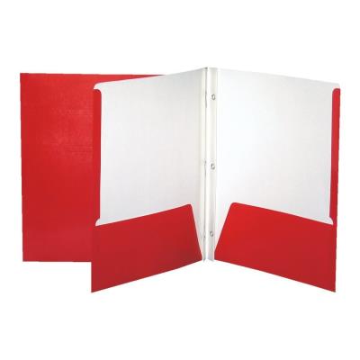 Porte folio 2 pochettes 3 attaches lustré ROUGE | Relieurs, Pochettes Duo Tang, planche a pince