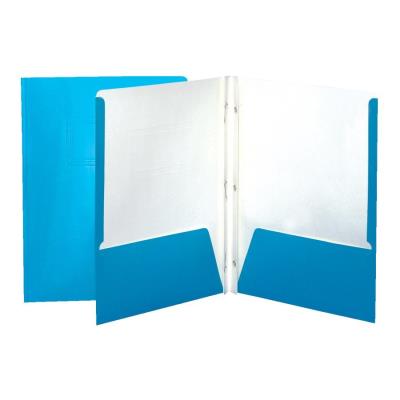 Porte folio 2 pochettes 3 attaches lustré TURQUOISE | Relieurs, Pochettes Duo Tang, planche a pince