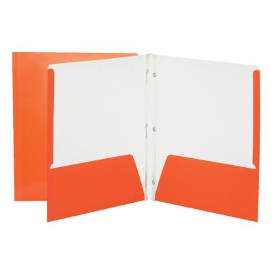 Porte folio 2 pochettes 3 attaches lustré ORANGE | Relieurs, Pochettes Duo Tang, planche a pince