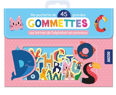 45 Gommettes - Ma pochette de Grandes Gommettes :  les lettres de l'alphabet en animaux | Lettres & chiffres