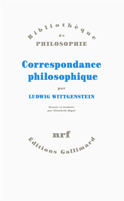 Correspondance philosophique | Wittgenstein, Ludwig