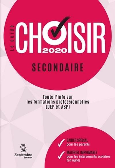 guide Choisir secondaire 2020 (Le) | Septembre éditeur