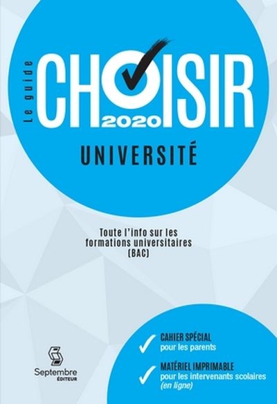 guide Choisir, université 2020 (Le) | Septembre éditeur