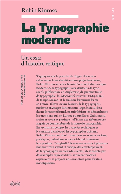 typographie moderne (La) | Kinross, Robin