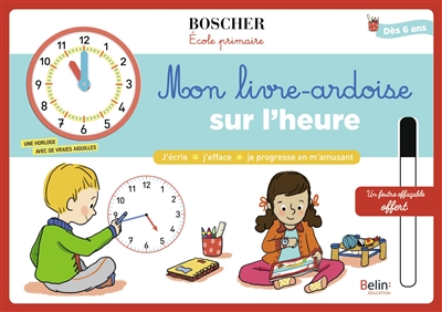 Boscher : École primaire - Mon livre-ardoise sur l'heure | Ressources et matériels