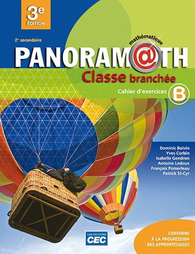 Panoramath - Cahier d'exercices B, 3e éd. + exercices interactifs (version papier) - 2e secondaire | Boivin, Dominique
