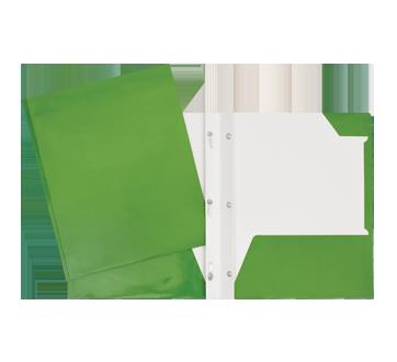 Porte folio 2 pochettes 3 attaches lustré Vert | Relieurs, Pochettes Duo Tang, planche a pince