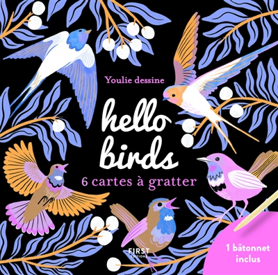 Hello birds : 6 cartes à gratter | Youlie dessine