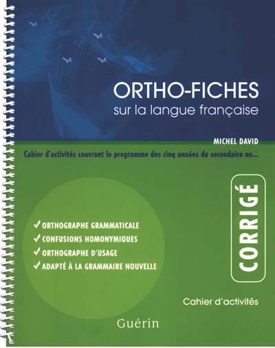 Ortho-fiches sur la langue française  | David, Michel