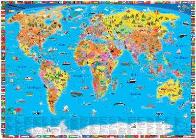 Carte du monde illustrée pour enfants | 