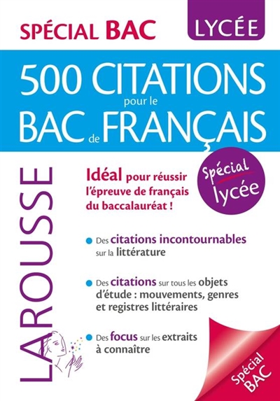 500 citations pour le bac de français | Babic-Papadopoulos, Laurence