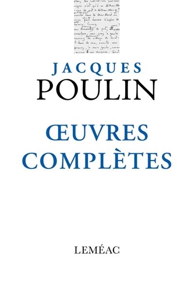 Oeuvres complètes | Poulin, Jacques