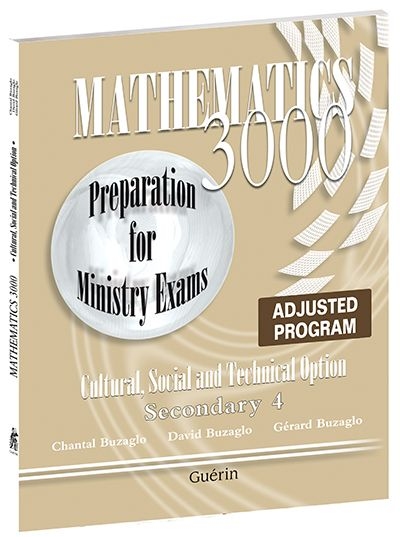 Mathematics 3000 - Secondary 4 - Adjusted program - CST - Preparation for ministry exams | Buzaglo, Chantal